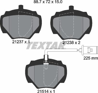 Textar 2123701 - Тормозные колодки, дисковые, комплект unicars.by