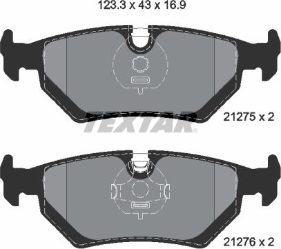 Textar 2127504 - Тормозные колодки, дисковые, комплект unicars.by