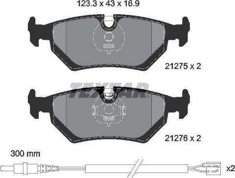 Textar 2127501 - Тормозные колодки, дисковые, комплект unicars.by