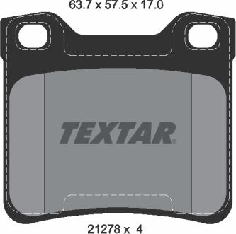 Textar 2127803 - Тормозные колодки, дисковые, комплект unicars.by