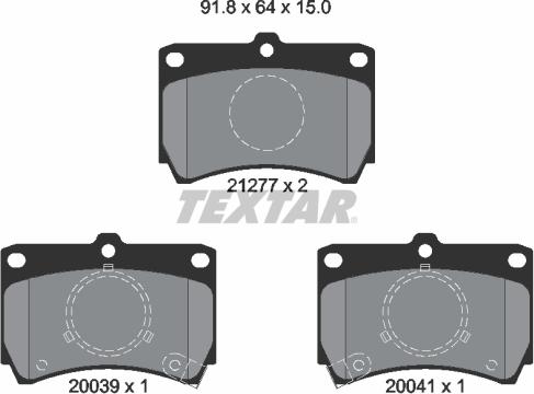 Textar 2127702 - Тормозные колодки, дисковые, комплект unicars.by