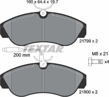 Textar 2179901 - Тормозные колодки, дисковые, комплект unicars.by