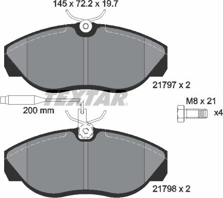 Textar 2179701 - Тормозные колодки, дисковые, комплект unicars.by