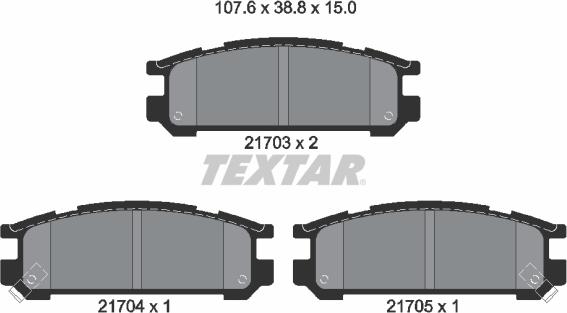 Textar 2170301 - Тормозные колодки, дисковые, комплект unicars.by