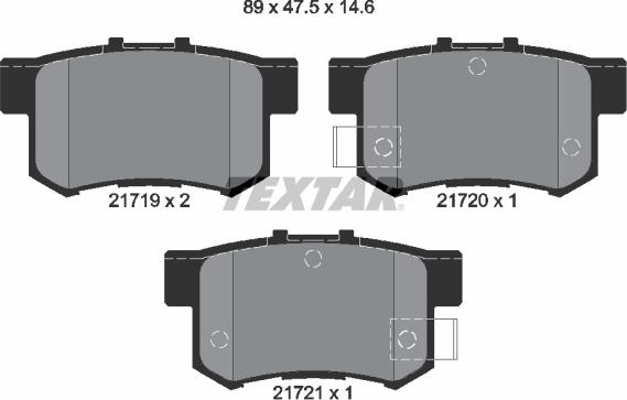 Textar 2171901 - Тормозные колодки, дисковые, комплект unicars.by