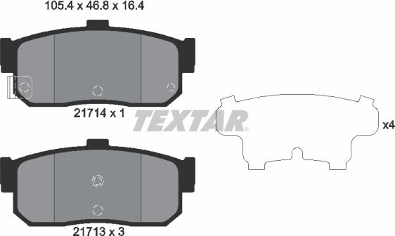 Textar 2171401 - Тормозные колодки, дисковые, комплект unicars.by