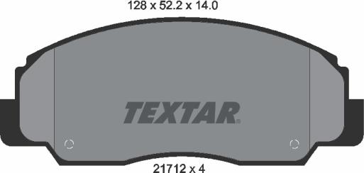 Textar 2171201 - Тормозные колодки, дисковые, комплект unicars.by