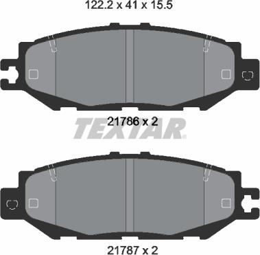 Textar 2178601 - Тормозные колодки, дисковые, комплект unicars.by