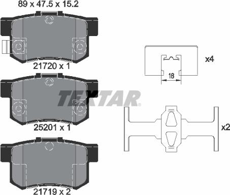 Textar 2172001 - Тормозные колодки, дисковые, комплект unicars.by