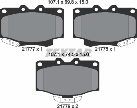 Textar 2177702 - Тормозные колодки, дисковые, комплект unicars.by