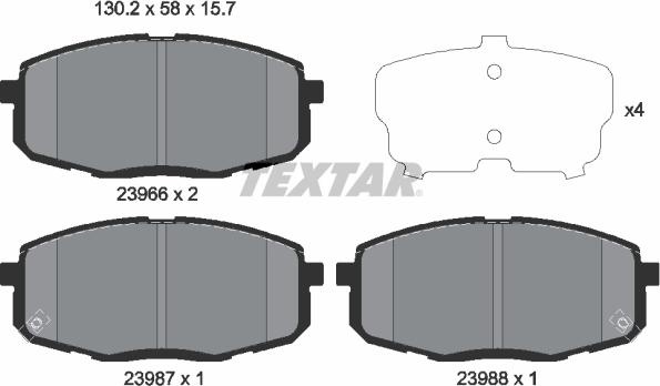 Textar 2396601 - Тормозные колодки, дисковые, комплект unicars.by