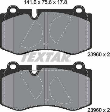 Textar 2396001 - Тормозные колодки, дисковые, комплект unicars.by