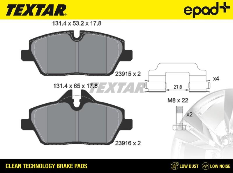 Textar 2391503CP - Тормозные колодки, дисковые, комплект unicars.by