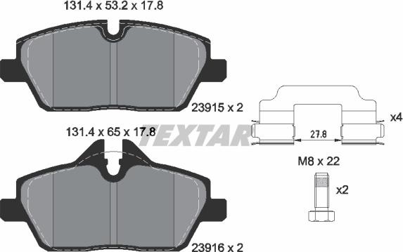 Textar 89016900 - Дисковый тормозной механизм, комплект unicars.by