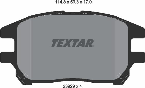 Textar 2392901 - Тормозные колодки, дисковые, комплект unicars.by