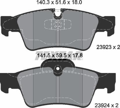 Textar 2392301 - Тормозные колодки, дисковые, комплект unicars.by