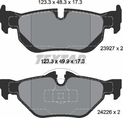 Textar 2392701 - Тормозные колодки, дисковые, комплект unicars.by