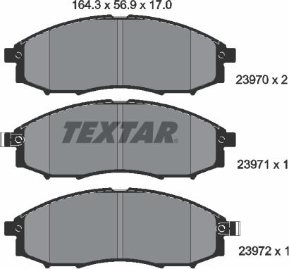 Textar 2397001 - Тормозные колодки, дисковые, комплект unicars.by