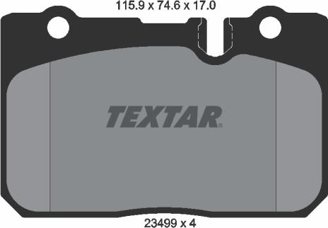 Textar 2349901 - Тормозные колодки, дисковые, комплект unicars.by