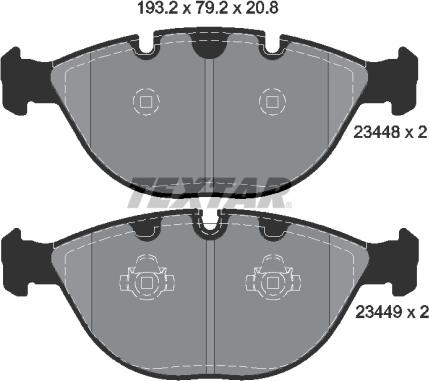 Textar 2344801 - Тормозные колодки, дисковые, комплект unicars.by