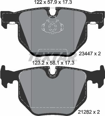 Textar 2344702 - Тормозные колодки, дисковые, комплект unicars.by