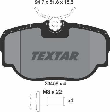 Textar 2345801 - Тормозные колодки, дисковые, комплект unicars.by