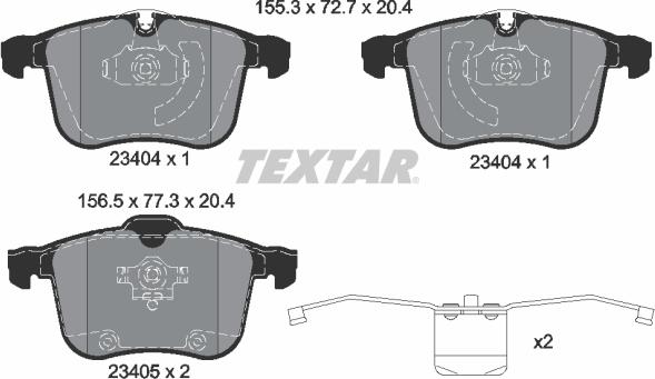 Textar 2340404 - Тормозные колодки, дисковые, комплект unicars.by