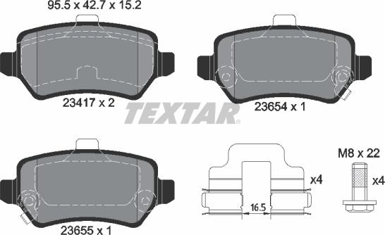 Textar 2341703 - Тормозные колодки, дисковые, комплект unicars.by