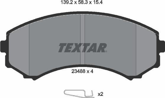 Textar 2348801 - Тормозные колодки, дисковые, комплект unicars.by