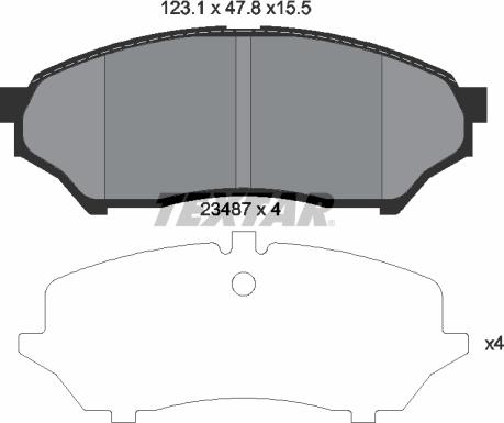 Textar 2348701 - Тормозные колодки, дисковые, комплект unicars.by