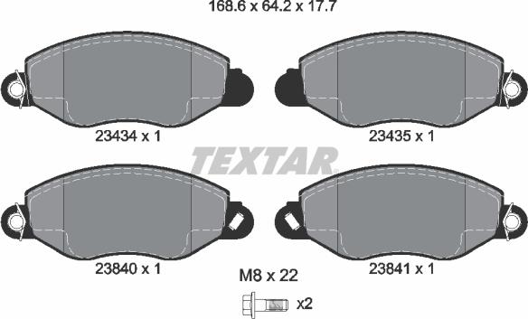 Textar 89006600 - Дисковый тормозной механизм, комплект unicars.by