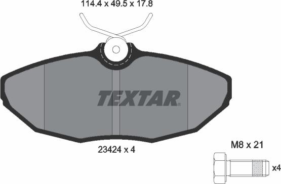 Textar 2342401 - Тормозные колодки, дисковые, комплект unicars.by