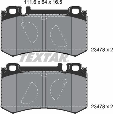 Textar 2347801 - Тормозные колодки, дисковые, комплект unicars.by