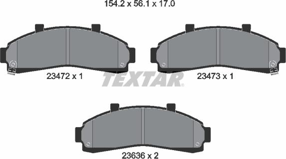 Textar 2347201 - Тормозные колодки, дисковые, комплект unicars.by