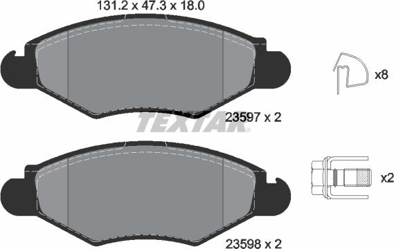 Textar 89016200 - Дисковый тормозной механизм, комплект unicars.by