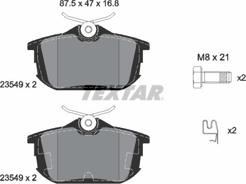 Textar 2354901 - Тормозные колодки, дисковые, комплект unicars.by