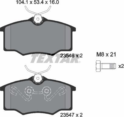 Textar 2354601 - Тормозные колодки, дисковые, комплект unicars.by