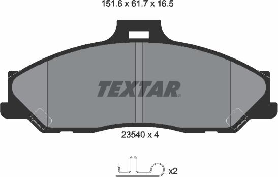 Textar 2354001 - Тормозные колодки, дисковые, комплект unicars.by