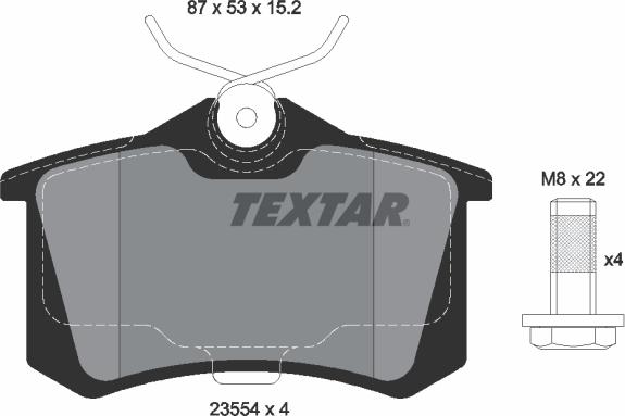 Textar 2355401 - Тормозные колодки, дисковые, комплект unicars.by