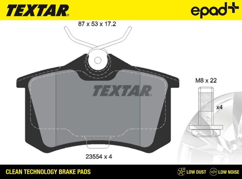 Textar 2355402CP - Тормозные колодки, дисковые, комплект unicars.by