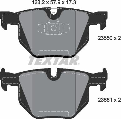 Textar 2355001 - Тормозные колодки, дисковые, комплект unicars.by