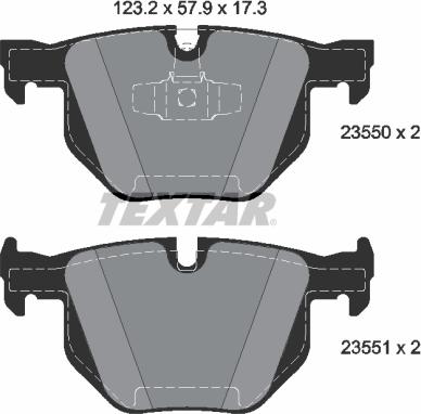 Textar 2355081 - Тормозные колодки, дисковые, комплект unicars.by