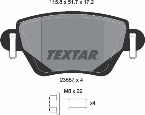 Textar 2355701 - Тормозные колодки, дисковые, комплект unicars.by