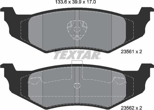 Textar 2356102 - Тормозные колодки, дисковые, комплект unicars.by