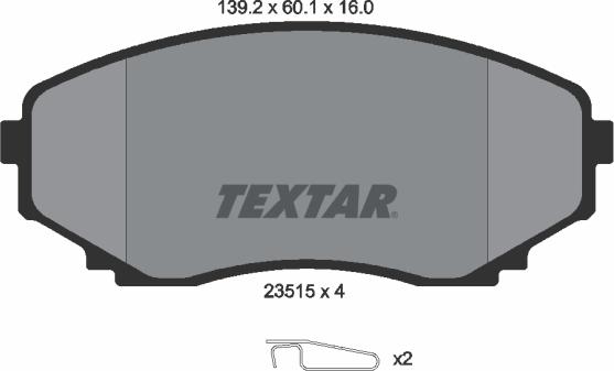 Textar 2351501 - Тормозные колодки, дисковые, комплект unicars.by