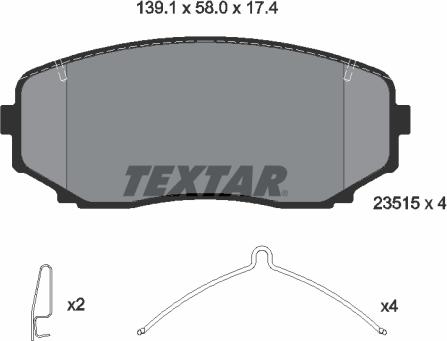 Textar 2351503 - Тормозные колодки, дисковые, комплект unicars.by