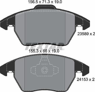 Textar 2358901 - Тормозные колодки, дисковые, комплект unicars.by