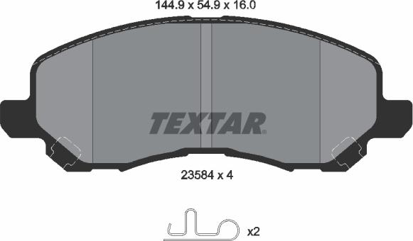 Textar 2358401 - Тормозные колодки, дисковые, комплект unicars.by