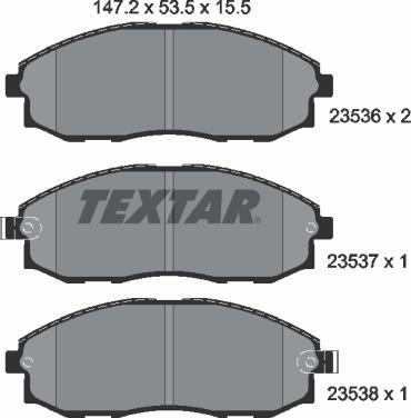 Textar 2353601 - Тормозные колодки, дисковые, комплект unicars.by