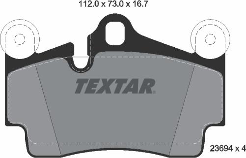 Textar 2369481 - Тормозные колодки, дисковые, комплект unicars.by